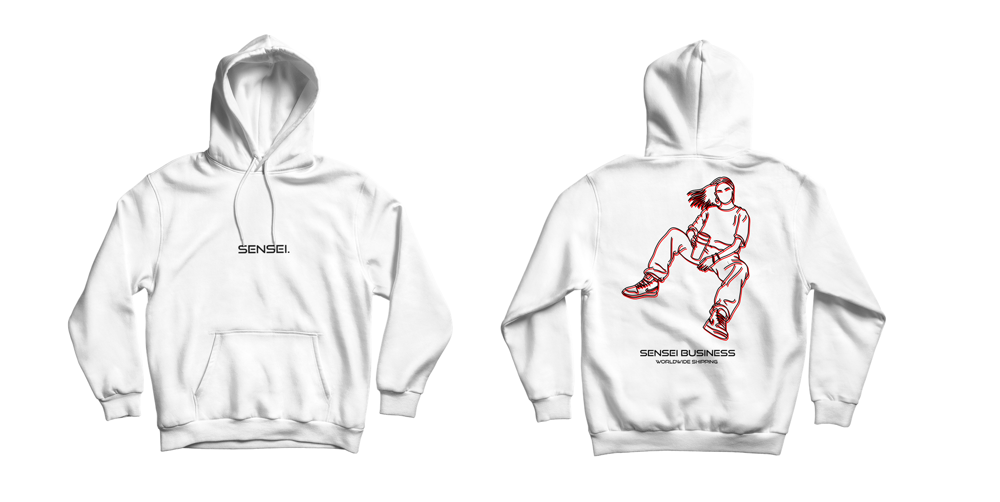 Bild von 'Sensei' - HOODY [weiß]